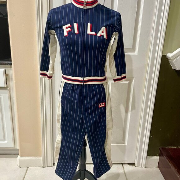 Y2K FILA TRACK SUIT BLUE WHITE RED KIDS SIZE 6 - Picture 13 of 16
